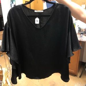 Black silky blouse that flows nicely
